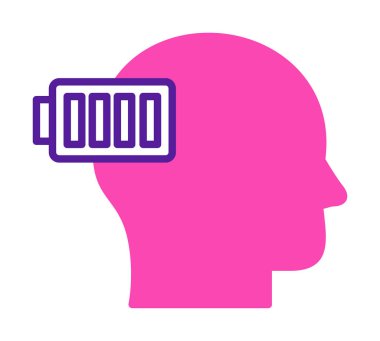 Batarya vektör çizimi tasarımı olan insan kafası