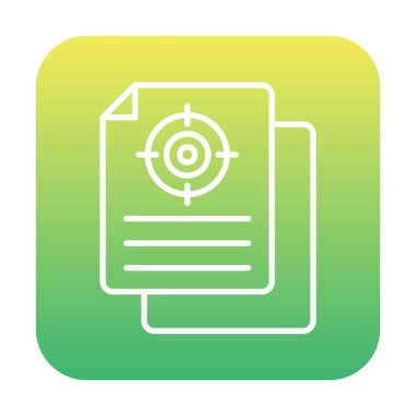 Hedef simgeye sahip bir belgenin vektör illüstrasyonu 