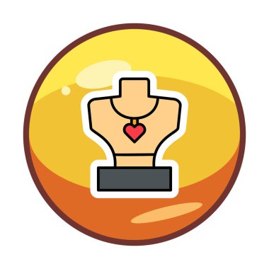 Kolye düz simgesi, vektör çizim                  