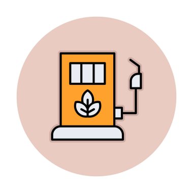 benzin istasyonu web simgesi, vektör illüstrasyonu