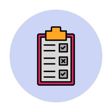 Kontrol listesi olan pano simgesi, vektör illüstrasyon tasarımı  