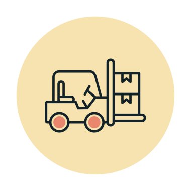 Basit Forklift simgesi, vektör illüstrasyonu