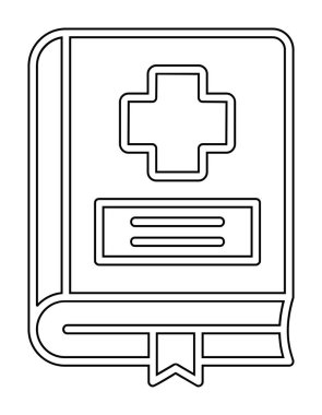 tıbbi kitap simgesi vektör illüstrasyonu 