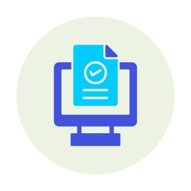 Bilgisayar ekranında web sitesi kayıt simgesi, vektör illüstrasyonu basit tasarım