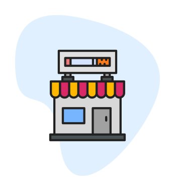 dükkan simgesi, vektör illüstrasyonu basit tasarım