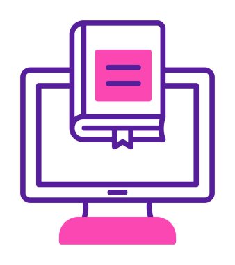 çevrimiçi kütüphane rengi vektör illüstrasyonu                        