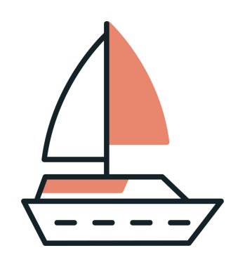 Basit tekne simgesi, vektör illüstrasyonu