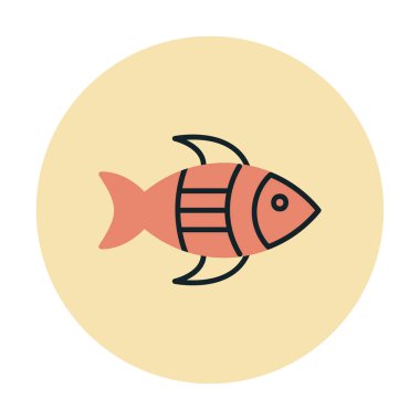 balık yassı simgesi, vektör illüstrasyonu