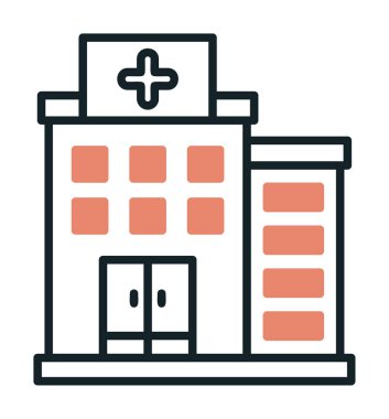 Hastane simgesi, vektör illüstrasyonu