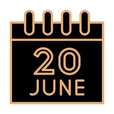 Takvim simgesi tasarımı, vektör illüstrasyonu, Dünya Mülteci Günü tarihi