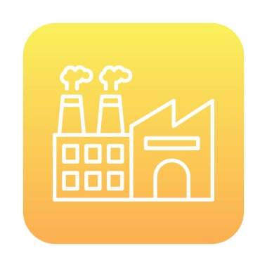 Fabrika web simgesi, vektör illüstrasyonu 