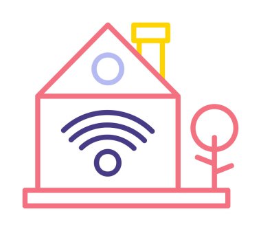 akıllı ev renkli vektör simgesi