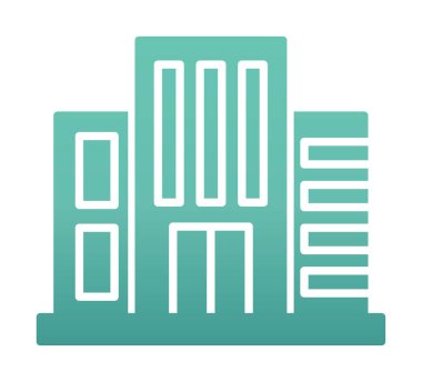 Otel binası ikon vektör illüstrasyonu                 