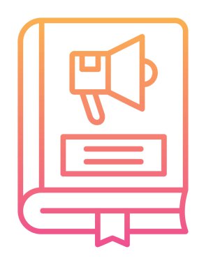 Pazarlama Kitabı simgesi, vektör illüstrasyonu