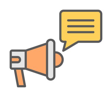 Konuşma baloncuğu vektör illüstrasyonlu megafon