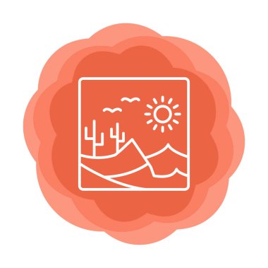 Çöl manzarası ikonu vektör illüstrasyon tasarımı