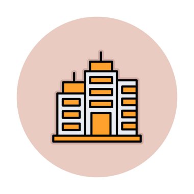 Şehir binası simgesi, vektör illüstrasyonu basit tasarım