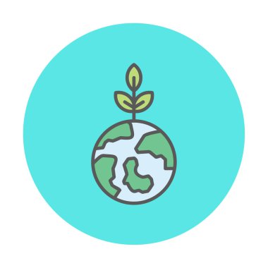 Dünya gezegeni ve vektör illüstrasyon tasarımını bırakıyor. Bastır Yeşil kavram                                          