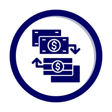 para değişimi simgesi, vektör illüstrasyonu 