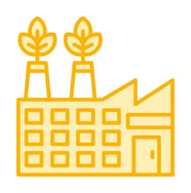 Fabrika binası simgesi, vektör illüstrasyonu