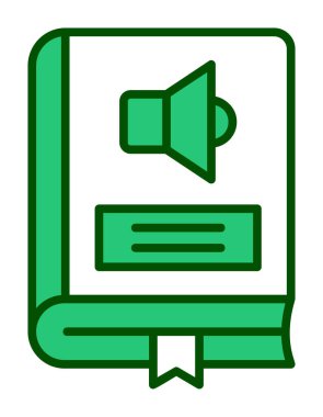 Basit Ses Kitabı simgesi, vektör illüstrasyonu