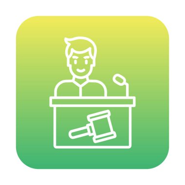 Açık artırmacı simgesi düz stil, vektör illüstrasyonu