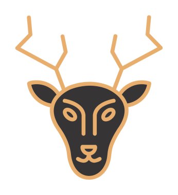 Geyik. Web simgesi basit illüstrasyon