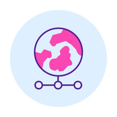 Beyaz arkaplanda Dünya Izgara vektör simgesi