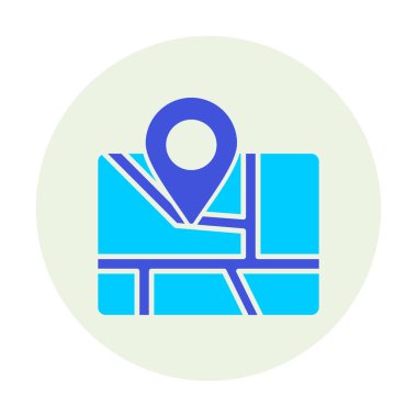 Konum iğnesi, vektör illüstrasyonlu harita simgesi