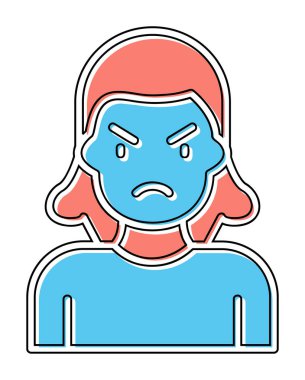 kızgın kişi simgesi, vektör illüstrasyonu basit tasarım