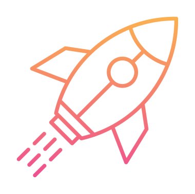 Girişim konsepti, roket simgesi, düz tasarım 