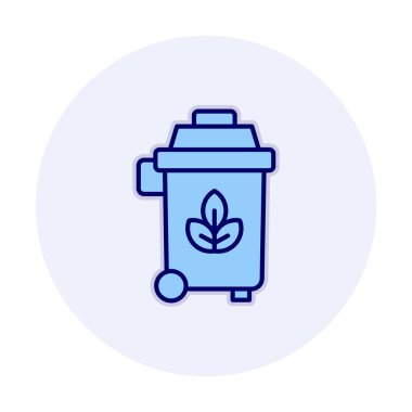 Eko çöp kutusu ikon vektör illüstrasyonu 