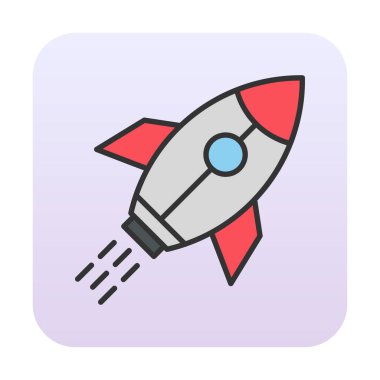 Girişim konsepti, roket simgesi, düz tasarım 