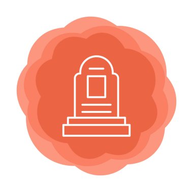 mezar taşı düz simgesi, vektör illüstrasyonu