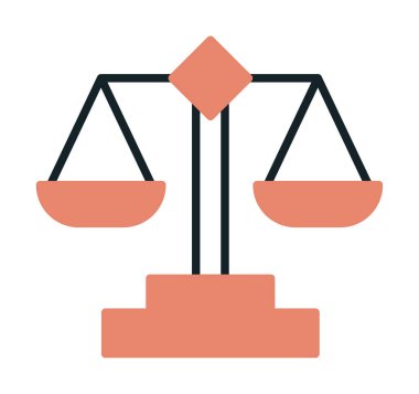  Adalet ölçekli denge simgesi basit vektör illüstrasyonu 