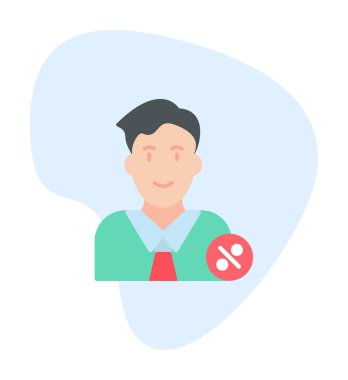 Erkek istihdam avatarının vektör illüstrasyonu 