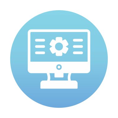 bilgisayar izleme simgesi, vektör illüstrasyonu basit tasarım