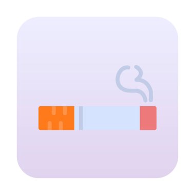 sigara duman simgesi, satır biçimi, vektör illüstrasyonu