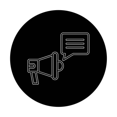 Konuşma baloncuğu vektör illüstrasyonlu megafon