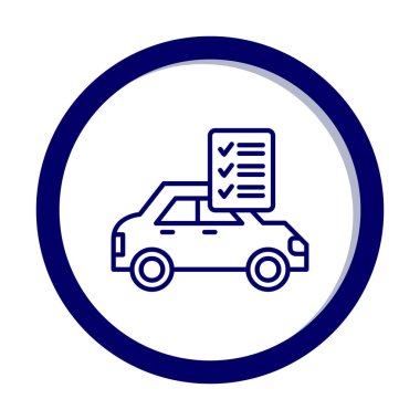 Araç kontrol listesi simgesi, araba bakım vektörü illüstrasyonu 