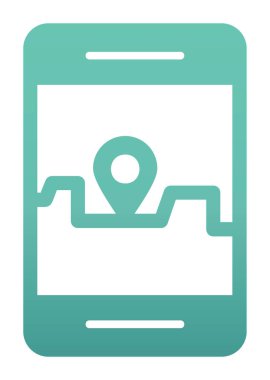 Akıllı telefon GPS simgesi, vektör illüstrasyonu 
