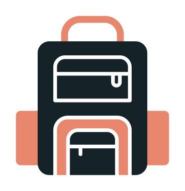 Sırt çantası ikon vektörü. Okul sırt çantası tabelası. izole edilmiş sınır sembolü çizimi