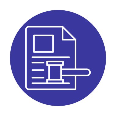 Açık artırma ya da Yargıç Tokmak simgesi düz stilde