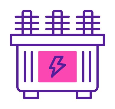 Batarya güç ikonu vektör illüstrasyonu. Dönüştürücü                         