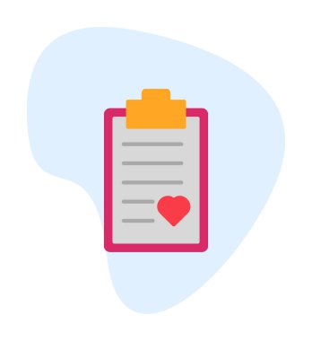 Kalp ikonu vektör illüstrasyonlu Tıbbi Rapor               