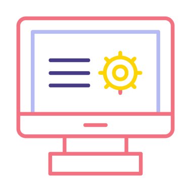 grafik, araştırma simgesi, vektör illüstrasyon tasarımı ile bilgisayar monitörü