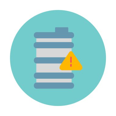 Tehlike işareti ve namlu simgesi, vektör illüstrasyonu 