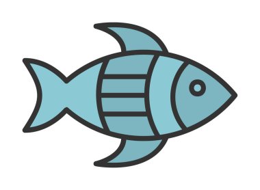 balık yassı simgesi, vektör illüstrasyonu