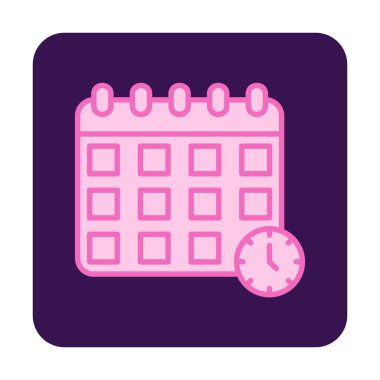 Takvim anımsatma simgesi, bitiş tarihi simgesi, vektör illüstrasyonu