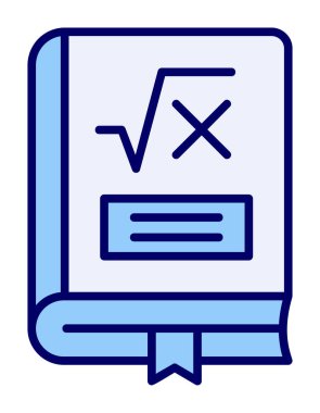 Matematik kitabı. Web simgesi basit illüstrasyon                         